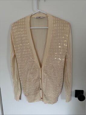 Stella McCartney butter yellow Sequin-Embellished Cardigan